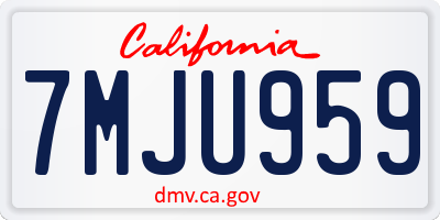 CA license plate 7MJU959