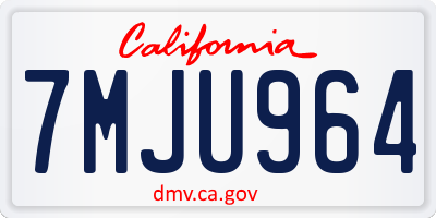 CA license plate 7MJU964