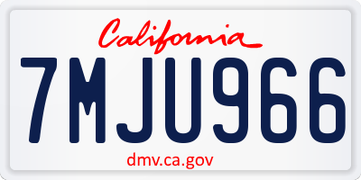 CA license plate 7MJU966