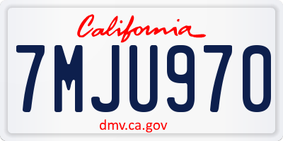 CA license plate 7MJU970