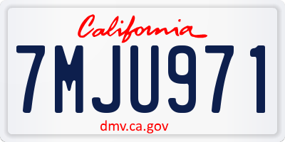 CA license plate 7MJU971