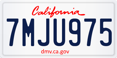 CA license plate 7MJU975