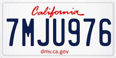 CA license plate 7MJU976