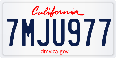 CA license plate 7MJU977