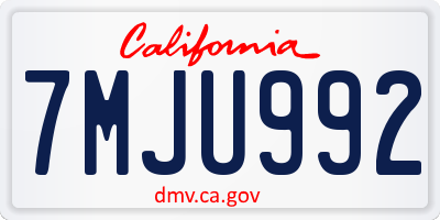 CA license plate 7MJU992