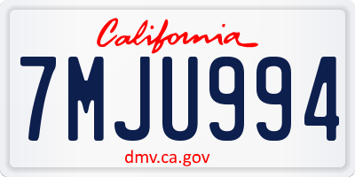 CA license plate 7MJU994