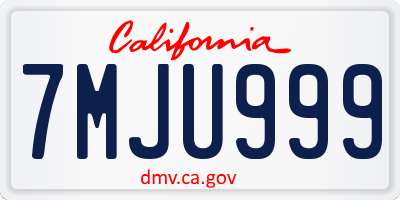 CA license plate 7MJU999