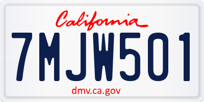 CA license plate 7MJW501