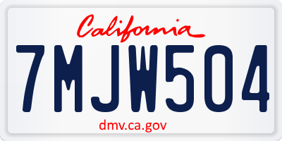 CA license plate 7MJW504