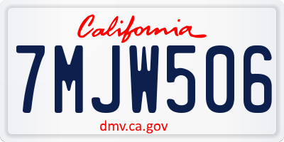 CA license plate 7MJW506