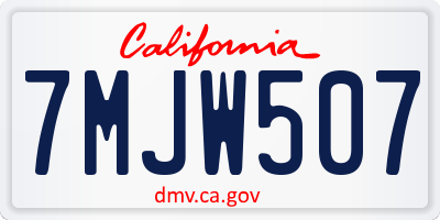 CA license plate 7MJW507