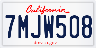 CA license plate 7MJW508