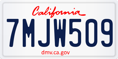 CA license plate 7MJW509