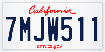 CA license plate 7MJW511