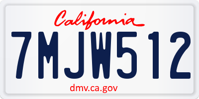 CA license plate 7MJW512