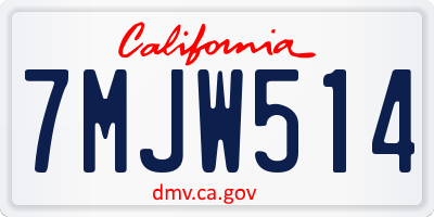 CA license plate 7MJW514