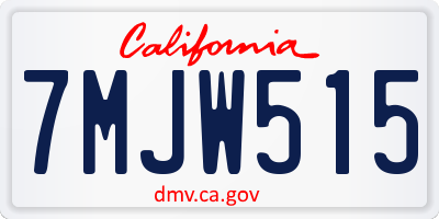 CA license plate 7MJW515