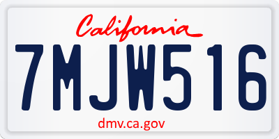 CA license plate 7MJW516