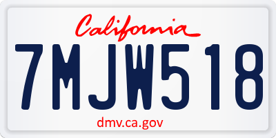 CA license plate 7MJW518