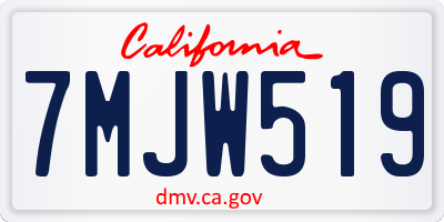 CA license plate 7MJW519