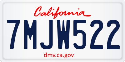 CA license plate 7MJW522