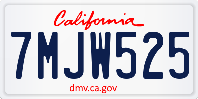 CA license plate 7MJW525