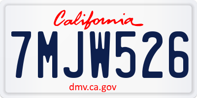 CA license plate 7MJW526