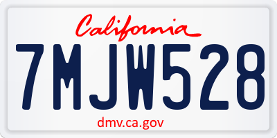 CA license plate 7MJW528