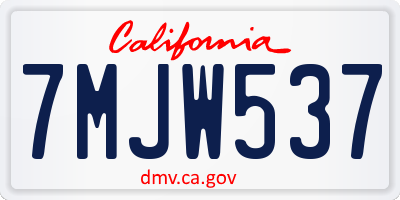 CA license plate 7MJW537