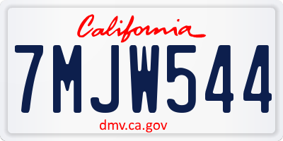 CA license plate 7MJW544