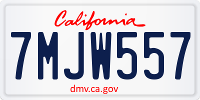 CA license plate 7MJW557