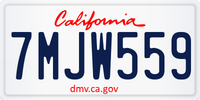 CA license plate 7MJW559