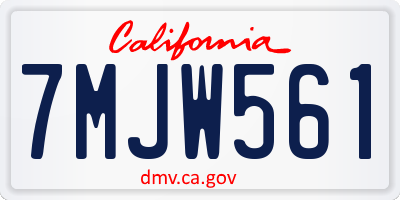 CA license plate 7MJW561