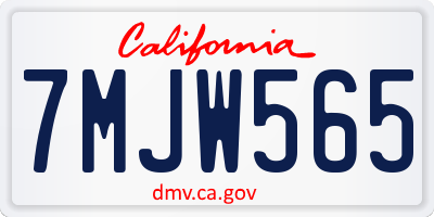 CA license plate 7MJW565