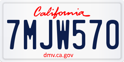 CA license plate 7MJW570