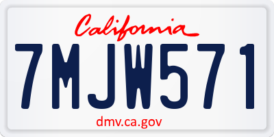 CA license plate 7MJW571