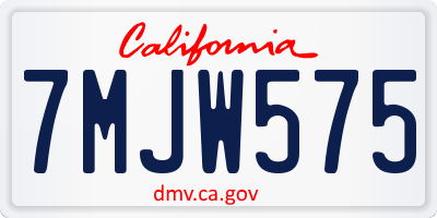 CA license plate 7MJW575