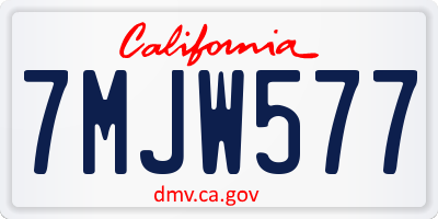 CA license plate 7MJW577