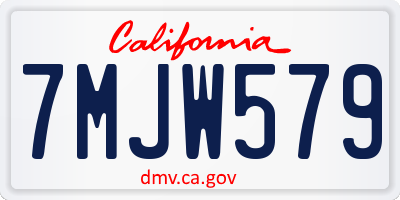 CA license plate 7MJW579