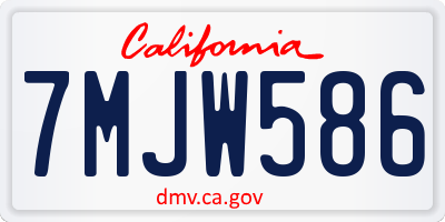 CA license plate 7MJW586