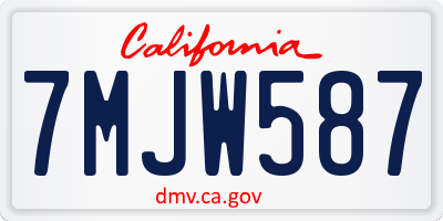 CA license plate 7MJW587