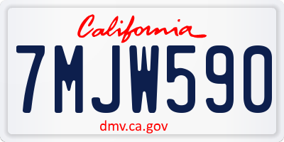 CA license plate 7MJW590
