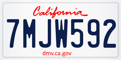 CA license plate 7MJW592