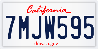 CA license plate 7MJW595