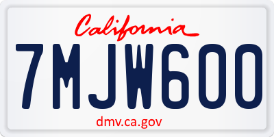 CA license plate 7MJW600