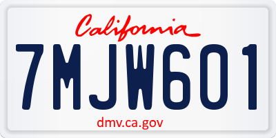 CA license plate 7MJW601