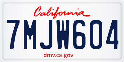 CA license plate 7MJW604