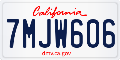 CA license plate 7MJW606