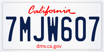 CA license plate 7MJW607