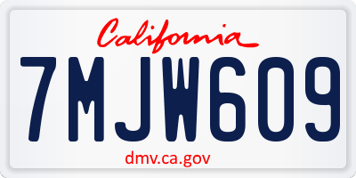 CA license plate 7MJW609
